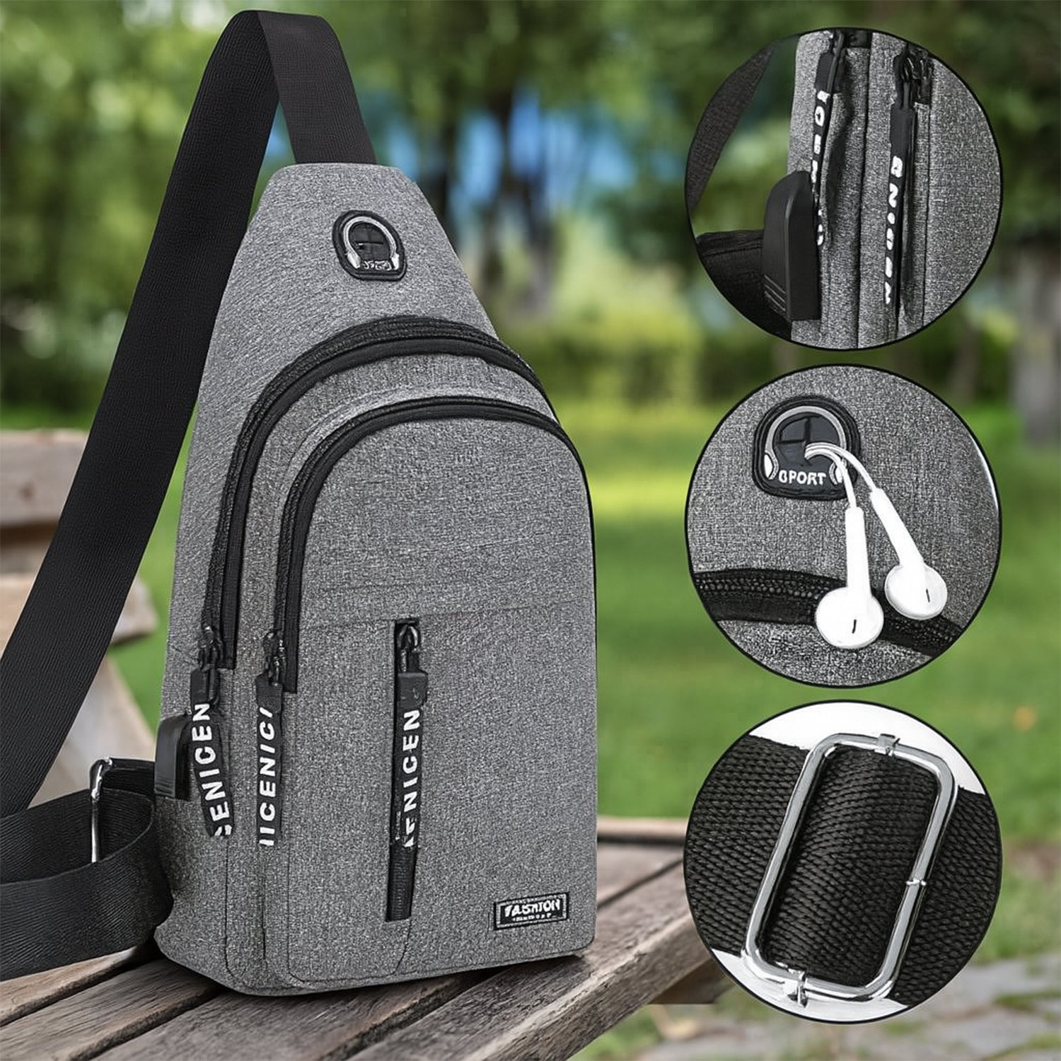 Waterproof Anti Theft Cross-body fanny pack waist bag, Shoulder Bags Chest Men Casual fashion USB Charging earphone hook Sling Travel Bag (1 Pc) Waterproof Anti Theft Cross-body fanny pack waist bag, Shoulder Bags Chest Men Casual fashion USB Charging earphone hook Sling Travel Bag (1 Pc)